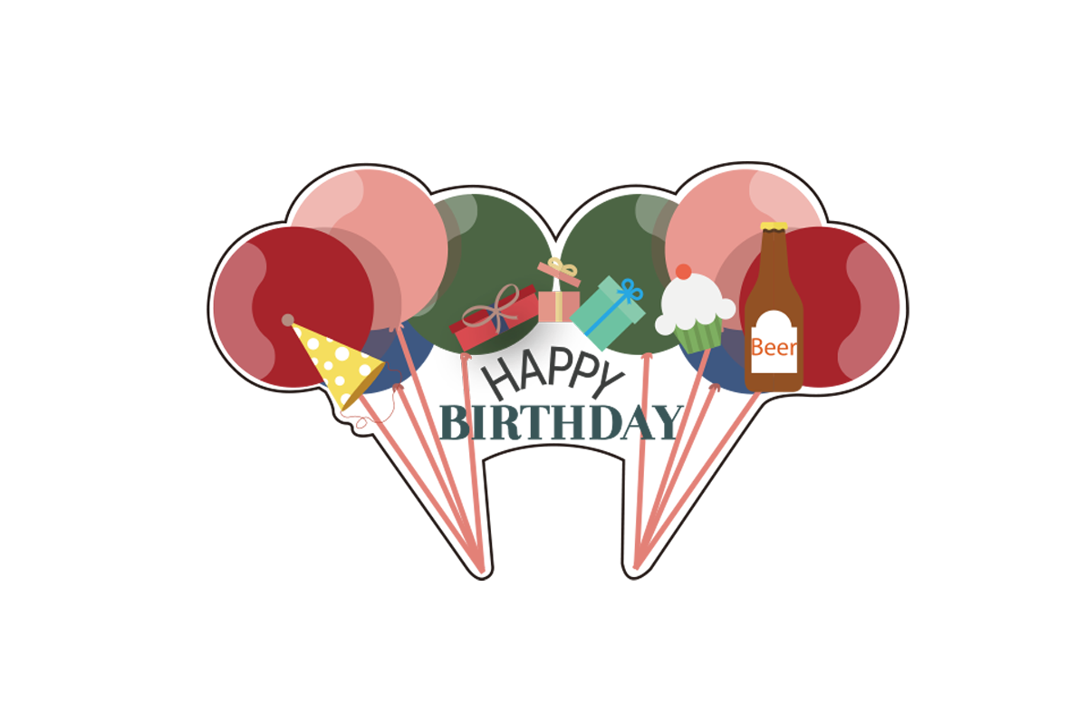 氣球Happy Birthday AS990007 蛋糕插牌