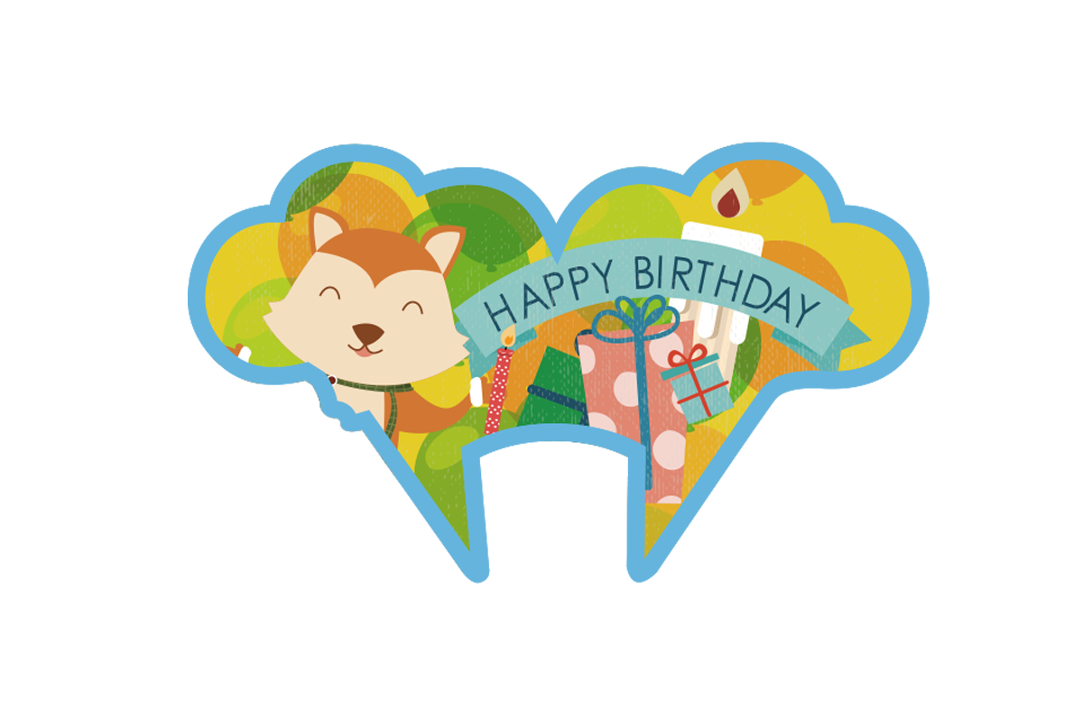 狐狸 HAPPY BIRTHDAY AS990010 蛋糕插牌
