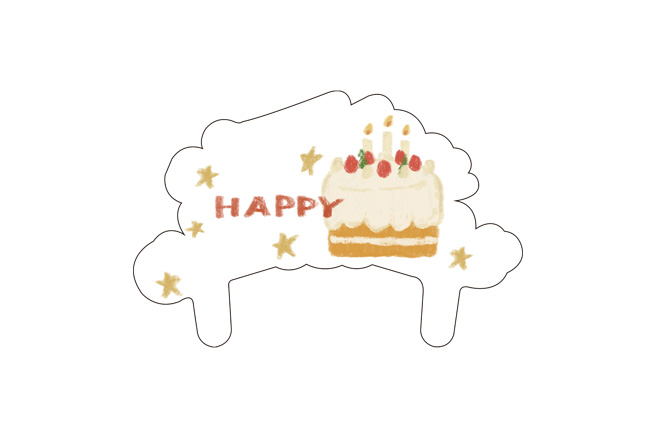 HAPPY蠟筆畫蛋糕 蛋糕插牌 (AS990175)