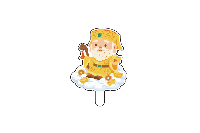 神仙里長伯(土地公)Q-蛋糕插牌